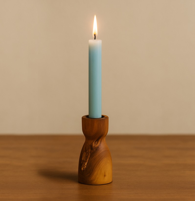 Olive wood Candle Stick Holder