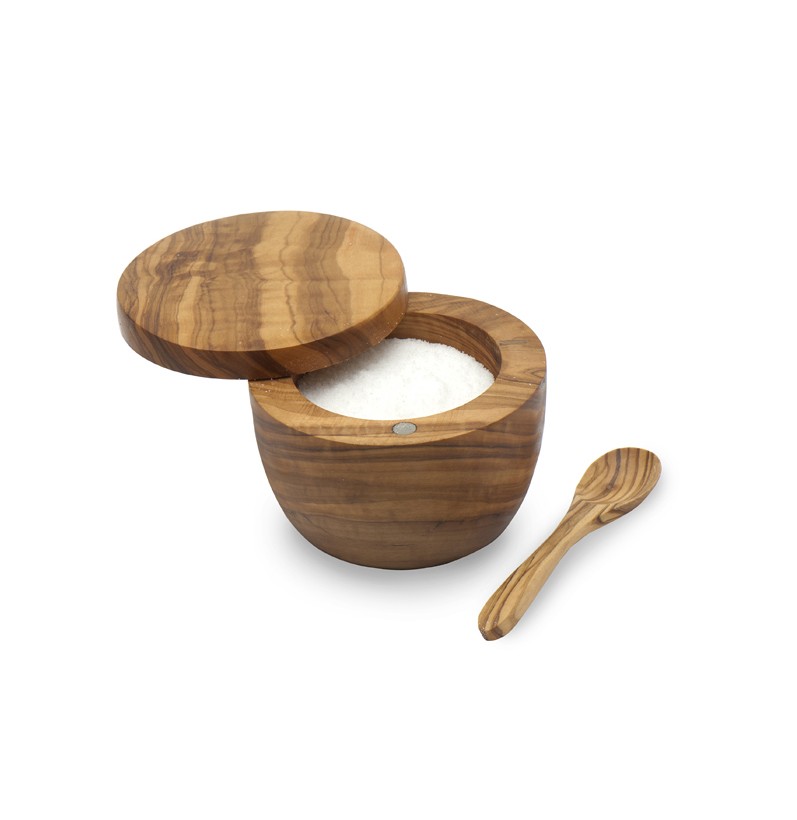 Olive wood Magnetic Salt Keeper