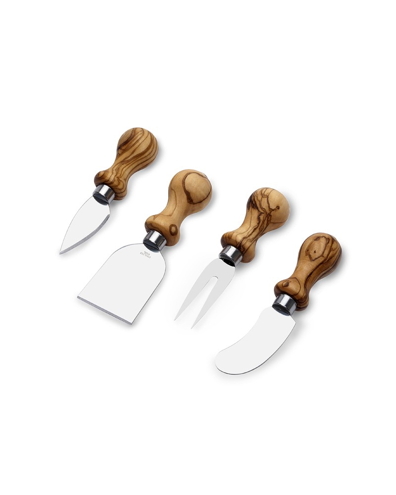 Olive wood Cheese knife set in wooden box